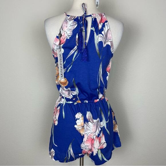 Mink Pink Blue Floral Halter  NWT Romper XS - Picture 6 of 8